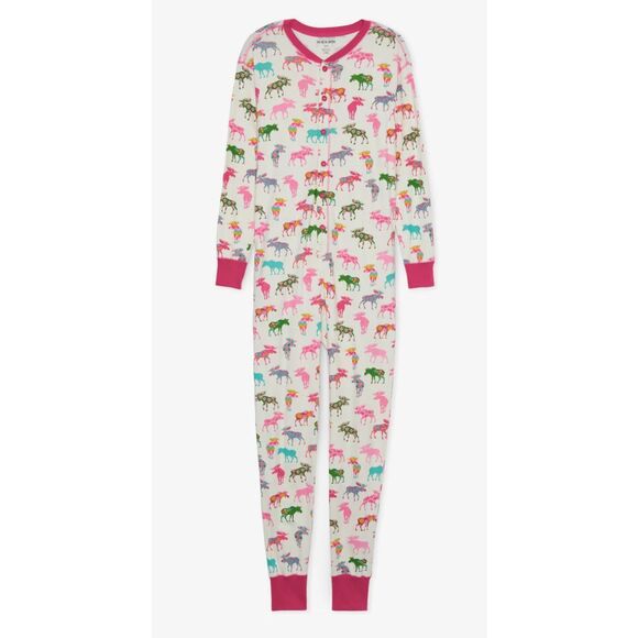 Little Blue House Adult One-Piece Pajama Bum Flap Soft Comfortable Loungewear - Picture 1 of 5